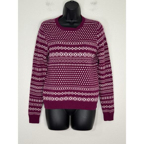 Kier + J 100% Cashmere Sweater Long Sleeve Pullover Pink Cabincore, M - Picture 4 of 11